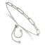 Sterling Silver Polished Paperclip Link Adjustable Bracelet