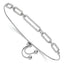 Paperclip Link Cubic Zirconia Bolo Bracelet in Sterling Silver, 5.1mm Adjustable - Sophia Jewelers