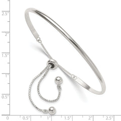 Sterling Silver Polished Bar Adjustable Bracelet