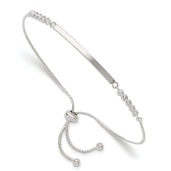 Sterling Silver with CZ Adjustable ID Bracelet
