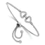 Cubic Zirconia Linked Hearts Bolo Bracelet in Sterling Silver, 9.95mm Adjustable - Sophia Jewelers