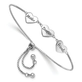 Sterling Silver RH-plated Enamel MOTHER/DAUGHTER/FRIENDS Bracelet