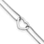 Sterling Silver Rhodium-Platedod-plated Polished Heart Beaded 9in w/1in ext Anklet