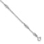 Sterling Silver Rhodium-Rhodium-Plated Polished Beaded 9in Plus 1 in ext Anklet