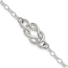 Sterling Silver Polished Fancy Knot Link Bracelet