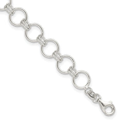 Sterling Silver Polished Circle Link 7.25in Bracelet
