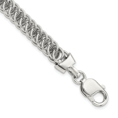 Sterling Silver Rhodium-Rhodium-Plated Fancy Link 7.5in Bracelet