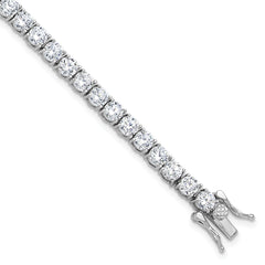 Sterling Silver Rhodium-Rhodium-Plated 4mm CZ 7.5in Tennis Bracelet