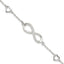 Sterling Silver Rhodium-Rhodium-Plated CZ Infinity/Hearts 7in w/1in ext Bracelet