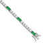 Sterling Silver Rhodium-Rhodium-Plated Green and White CZ 7.25in Tennis Bracelet