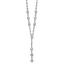 Sterling Silver Rhodium-Rhodium-Plated CZ Drop Dangle 18in With 2 Inch Extention. Necklace