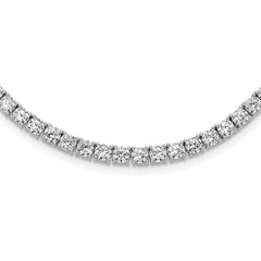 Sterling Silver Rhodium-Rhodium-Plated 4mm CZ 22in Tennis Necklace