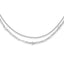 Sterling Silver Rhodium-Rhodium-Plated CZ 2 Strand 17in With 2 Inch Extention. Necklace