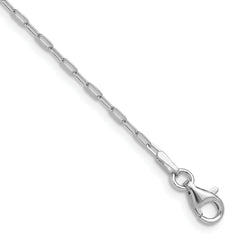 Sterling Silver Rhodium-Rhodium-Plated 1.65mm Paperclip Link 16in With 2 Inch Extention Necklac