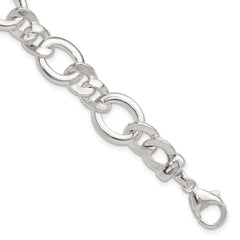 Sterling Silver Polished Flat Fancy Link Bracelet