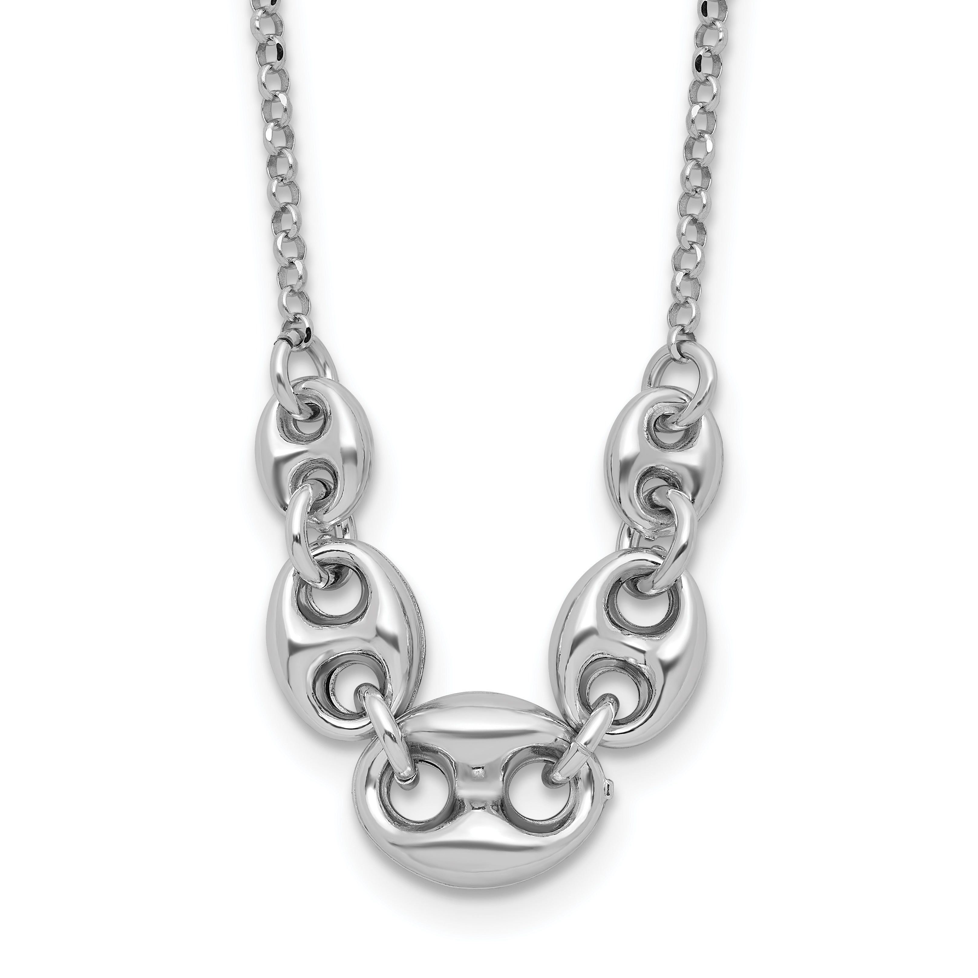 Sterling Silver Rhodium-Rhodium-Plated 16in With 2 Inch Extention. Necklace