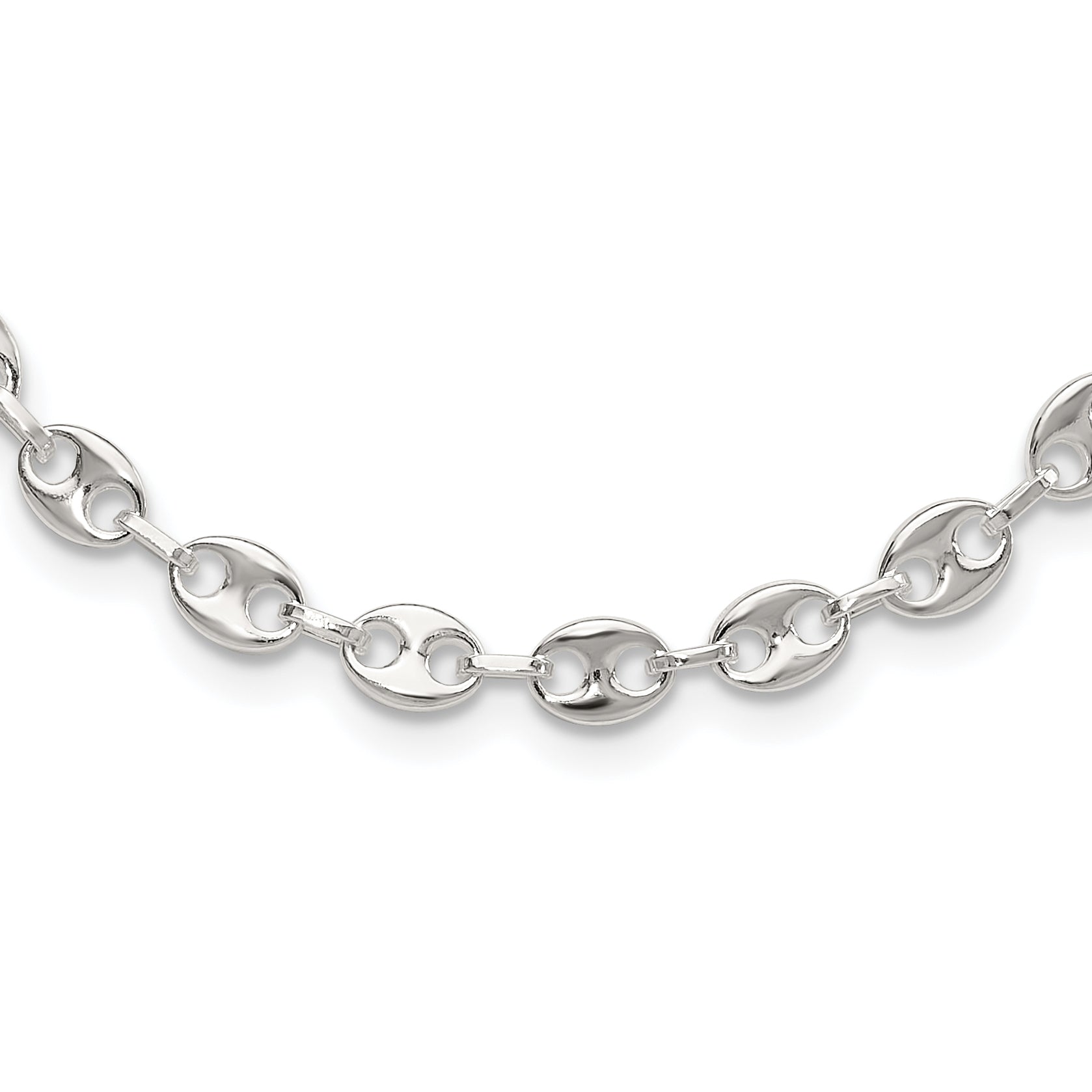 Sterling Silver Rhodium-Rhodium-Plated 16in with 2in ext. Fancy Link Necklace