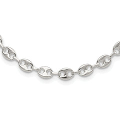 Sterling Silver Rhodium-Rhodium-Plated 16in with 2in ext. Fancy Link Necklace