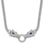 Sterling Silver Rhodium-Rhodium-Plated Blue and Clear CZ Elephant Head Necklace