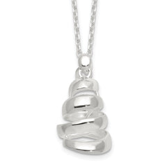 Sterling Silver Polished Silver-plated Swirl Necklace