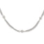Sterling Silver Polished Multi-strand Beaded 18in Necklace