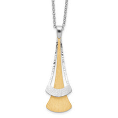Sterling SilverRhodium-Rhodium-Plated Gold-plated Fancy With 2 Inch Extention. Necklace