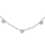 Sterling Silver RH-plated w/Micro Pave CZ Hearts With Extension ext Necklace
