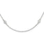 Sterling Silver Polished CZ 6 Station with ext Necklace