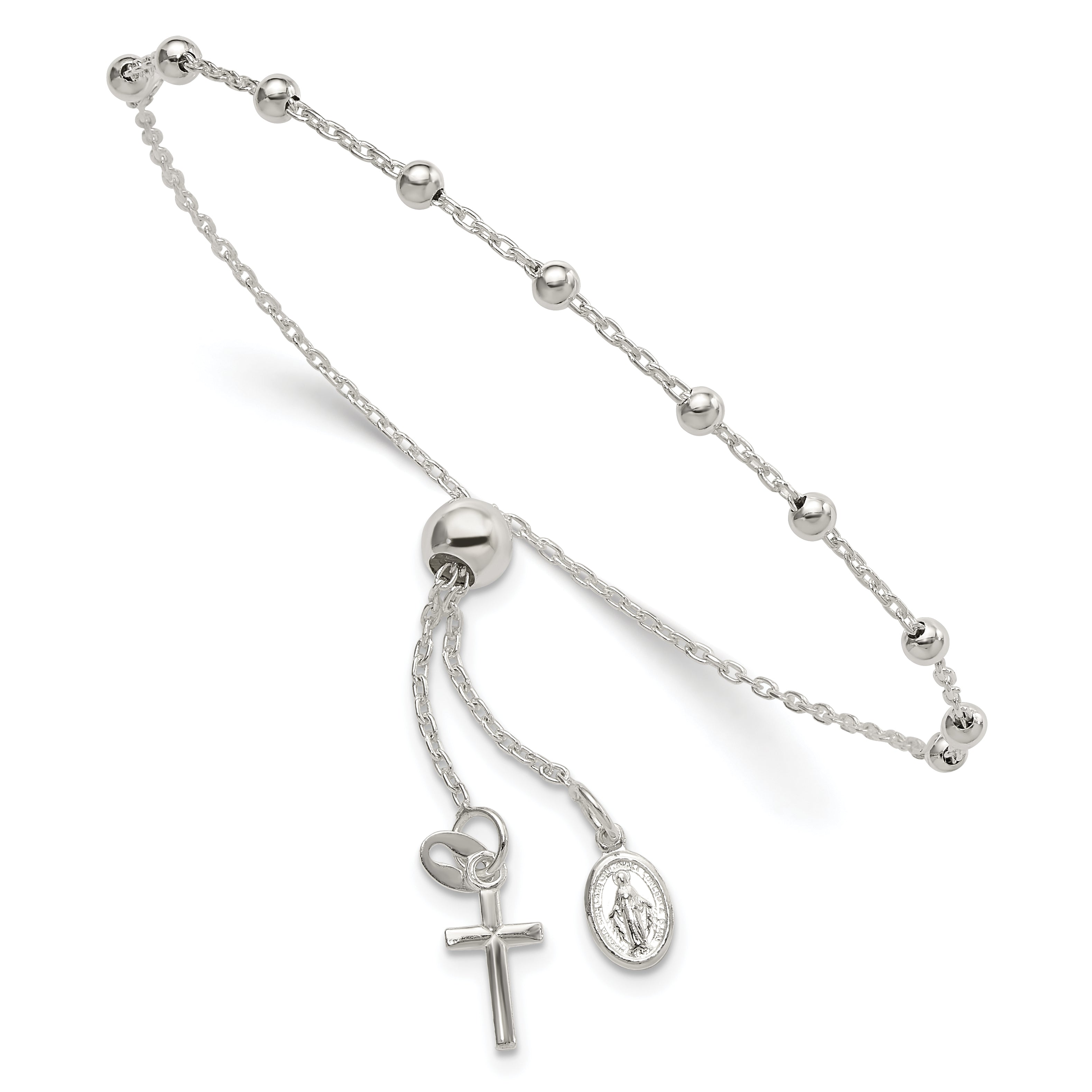 Sterling Silver Adjustable Rosary Bracelet