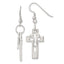 Open Cross Shepherd Hook Dangle Earrings in Sterling Silver - Sophia Jewelers