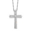 Sterling Silver Rhodium-Rhodium-Plated CZ Cross 18in With 2 Inch Extention. Necklace