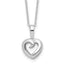 Sterling Silver Rhodium-Rhodium-Plated Heart 16in With 2 Inch Extention Necklace
