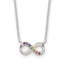 Sterling Silver E-coated Multi Color CZ Infinity 18in With 2 Inch Extention Necklace