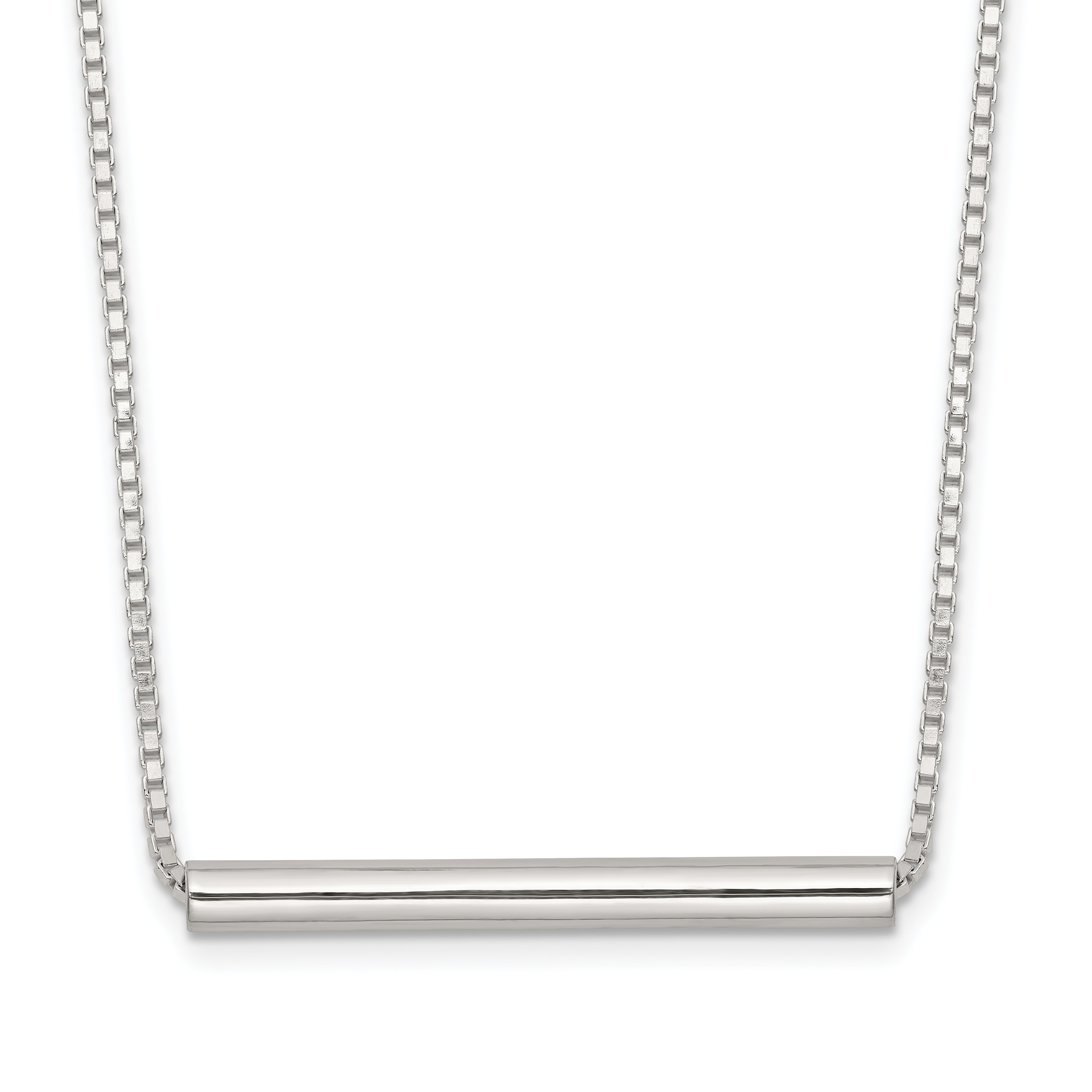 Sterling Silver Polished Slide Bar Necklace