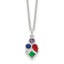 Sterling Silver E-coated Multi Color CZ 17.75in With 2 Inch Extention Necklace