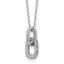Sterling Silver Rhodium-Rhodium-Plated with Micro Pave CZ 16in With 2 Inch Extention Necklace