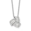 Sterling Silver Rhodium-Rhodium-Plated CZ Love Knot 18in Necklace