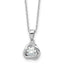Sterling Silver Rhodium-Rhodium-Plated CZ in Love Knot 16in With 2 Inch Extention Necklace