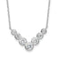Sterling Silver Rhodium-Rhodium-Plated 7 Bezel Set CZ 18in With 2 Inch Extention. Necklace