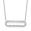 Sterling Silver E-coated CZ 18.25in With 2 Inch Extention Necklace