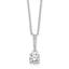 Sterling Silver E-coated CZ 17.75in Necklace