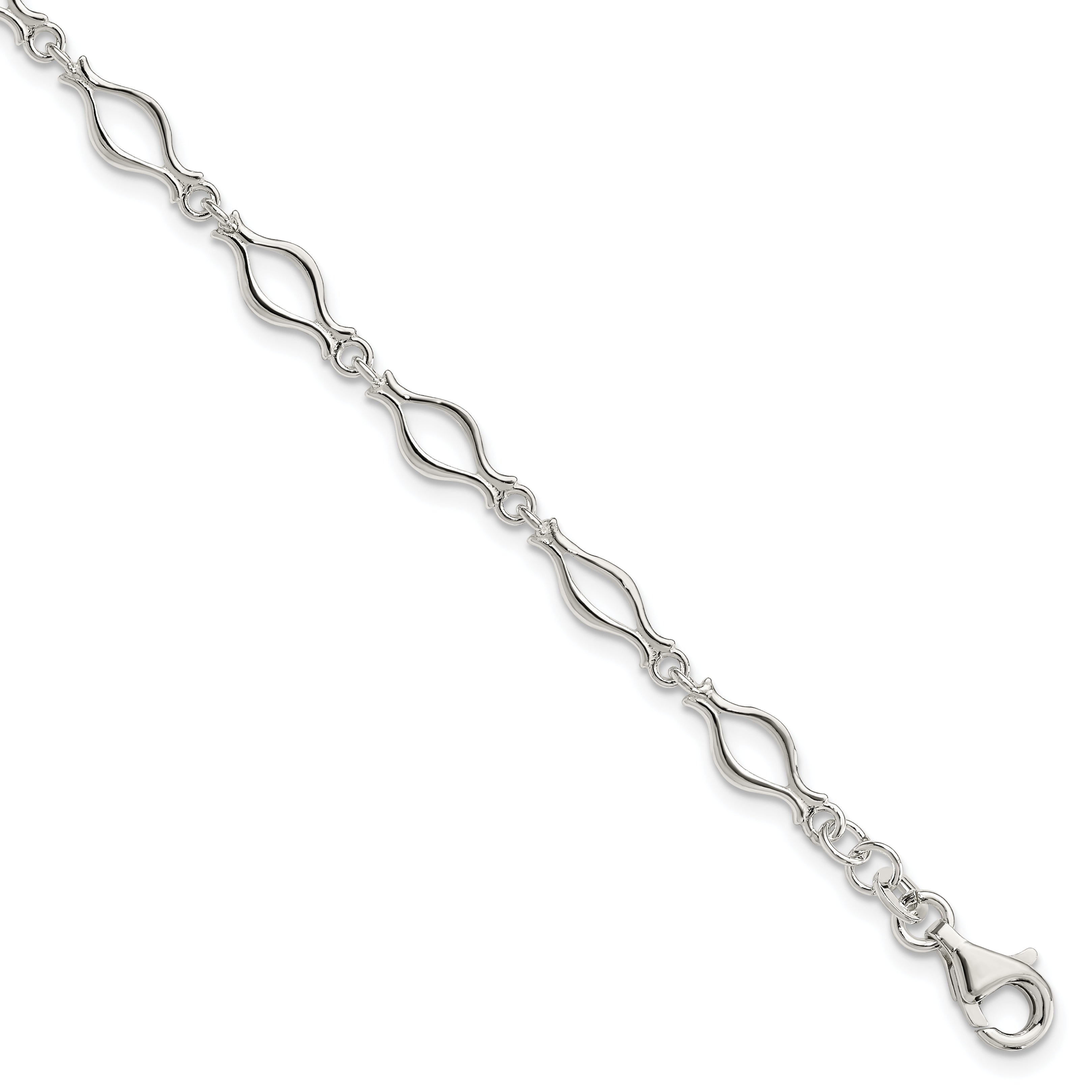 Sterling Silver 5mm Fancy Link Bracelet