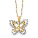 Sterling Silver Gold-tone White Rhodium D/C 16in With 2in ext. Necklace