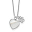 Mother of Pearl/Cubic Zirconia Paw Necklace in Sterling Silver, 18 Inch - Sophia Jewelers