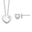 Cubic Zirconia Heart Necklace Set Stud Earrings in Sterling Silver - Sophia Jewelers