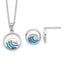 Cr.Opal Wave Necklace Earrings in Sterling Silver with /Earring Set - Sophia Jewelers