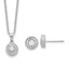 Cubic Zirconia Necklace Stud Earrings in Sterling Silver with Set - Sophia Jewelers