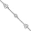 Sterling Silver Rhodium-Rhodium-Plated CZ Butterfly w/1in Ext. Children's Bracelet