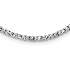 Sterling Silver Rhodium-Rhodium-Plated 2mm CZ 16in Tennis Necklace