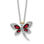 Garnet Dragonfly Necklace in Sterling Silver (0.01 ct. tw.) - Sophia Jewelers